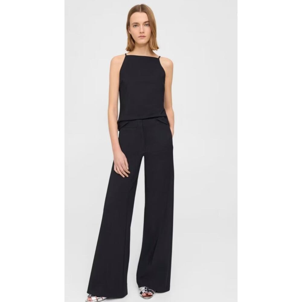 Theory Precision Ponte Black Wide Leg Career Office Trousers Pants Size 0